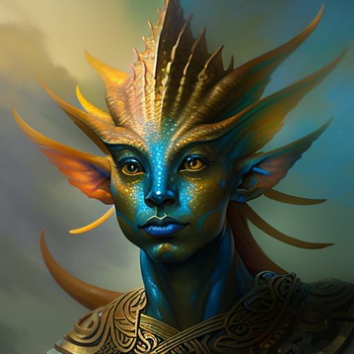 00010-92909045-Close-up Portrait of a persian gold Merfolk_Person, Fantasy, Medieval, Volumetric lighting, concept art, brush stroke style, art.png